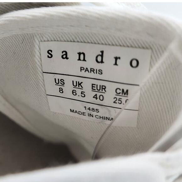 Sandro Paris Anouk Canvas Colorblock Flame Sole Sneakers Size 40 US 8 - Picture 7 of 9